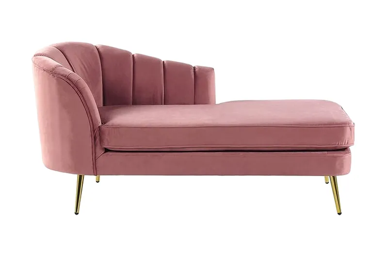 Allier Schäslong Vänster - Sammet/Rosa - Möbler - Stolar & fåtöljer - Fåtölj - Liggfåtölj