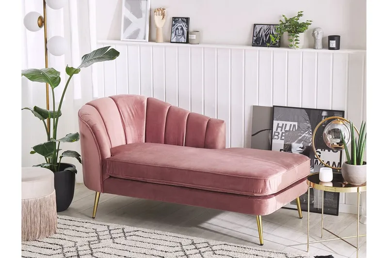 Allier Schäslong Vänster - Sammet/Rosa - Möbler - Stolar & fåtöljer - Fåtölj - Liggfåtölj