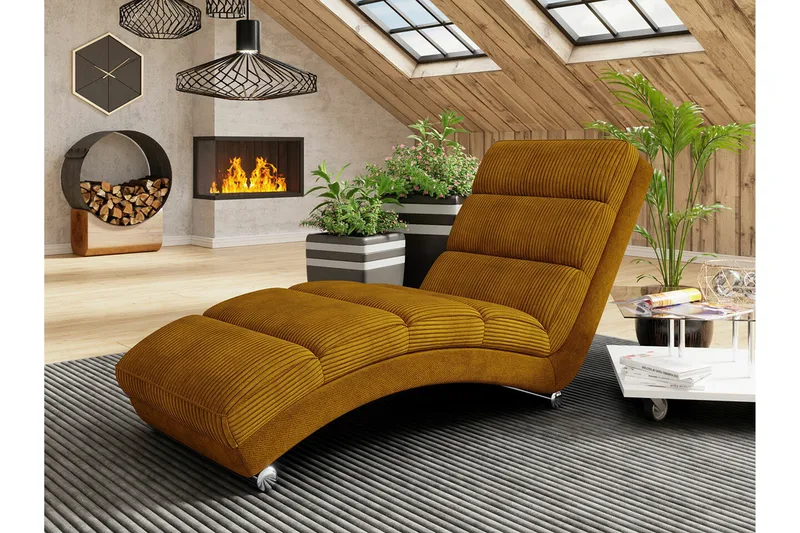 Kintore Liggfåtölj 62 cm 84x NO_BRAND Dark yellow - Möbler - Stolar & fåtöljer - Fåtölj - Liggfåtölj