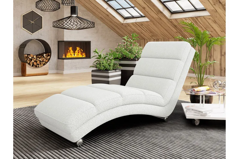 Kintore Liggfåtölj 62 cm NO_BRAND White - Möbler - Stolar & fåtöljer - Fåtölj - Liggfåtölj