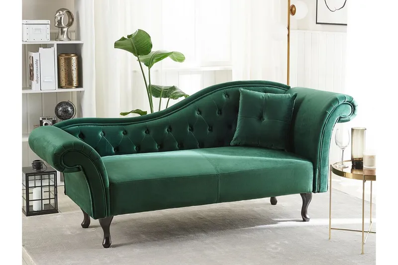 Lattes Schäslong Höger - Sammet/Grön - Möbler - Soffa - Dagbäddar