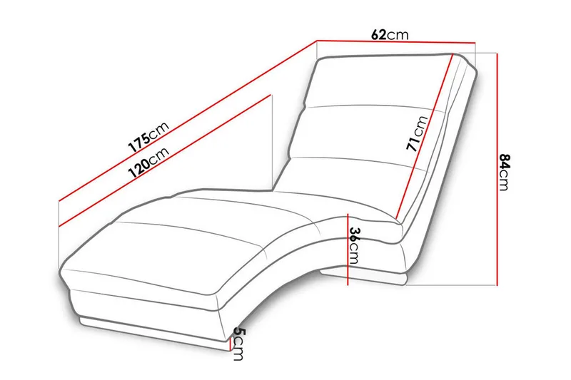 Regalado Liggfåtölj - Grå|Vit - Möbler - Stolar & fåtöljer - Fåtölj - Schäslongfåtölj & divanfåtölj