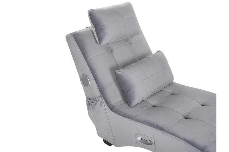 Volans Schäslong med Bluetooth-högtalare - Sammet/Grå - Möbler - Stolar & fåtöljer - Fåtölj - Liggfåtölj