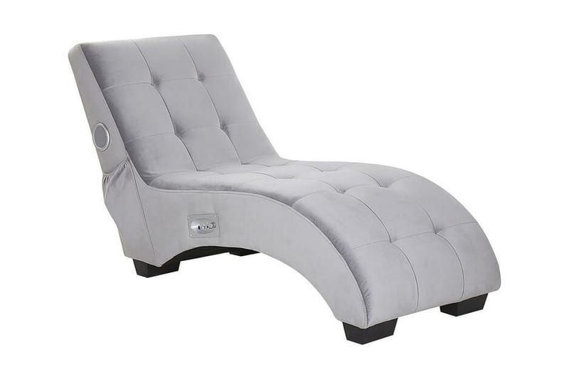 Volans Schäslong med Bluetooth-högtalare - Sammet/Grå - Möbler - Stolar & fåtöljer - Fåtölj - Liggfåtölj