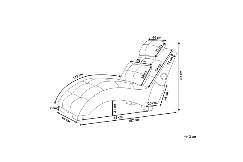 Volans Schäslong med Bluetooth-högtalare - Sammet/Grå - Möbler - Stolar & fåtöljer - Fåtölj - Liggfåtölj