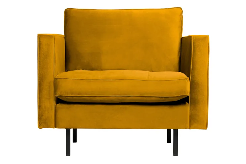 Lissbon Modern Fåtölj i Sammet, Ochre