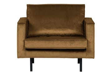 Lissbon Modern Rektangulär Fåtölj i Sammet - Honungsbrun - Möbler - Stolar & fåtöljer - Fåtölj