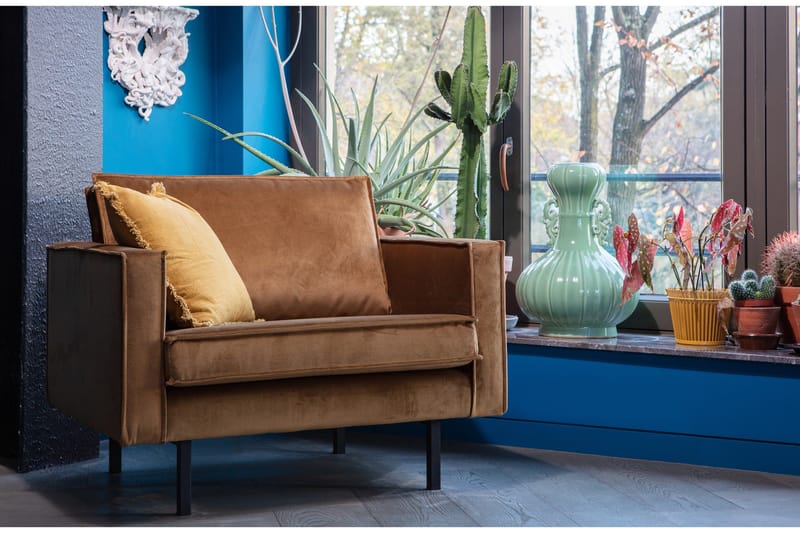 Lissbon Sammetsfåtölj - Honungsgul - Möbler - Stolar & fåtöljer - Fåtölj