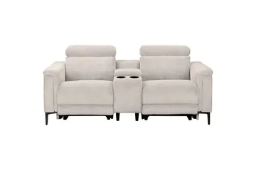 Lund 2-sits Reclinersoffa 194 cm med Förvaring i Tyg - Vit - Möbler - Soffa - Biosoffa & reclinersoffa - 2 sits biosoffa & reclinersoffa