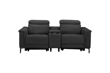 Lund 2-sits Reclinersoffa med Förvaring i Tyg - Grå - Möbler - Soffa - Biosoffa & reclinersoffa - 2 sits biosoffa & reclinersoffa