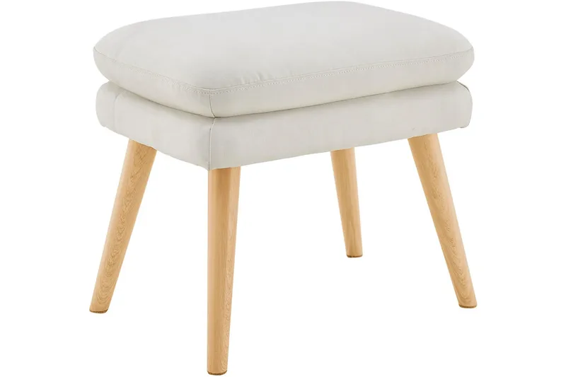 Marilee Loungefåtölj med Fotpall, Tyg/Krämvit