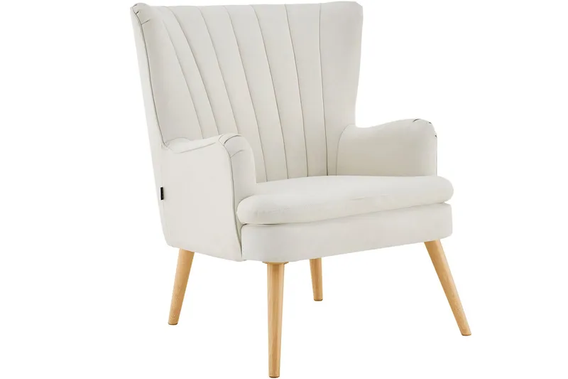 Marilee Loungefåtölj med Fotpall - Tyg/Krämvit - Möbler - Stolar & fåtöljer - Fåtölj