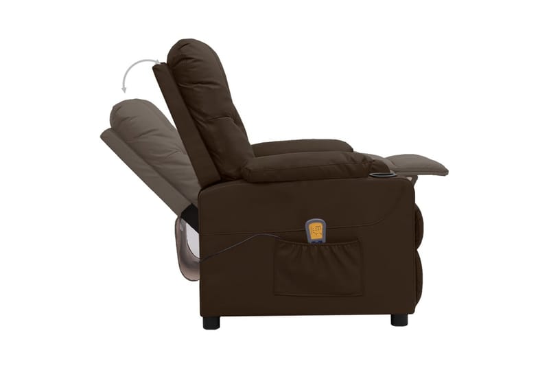 Massagefåtölj brun konstläder - Brun - Möbler - Stolar & fåtöljer - Fåtölj - Massagestol & massagefåtölj