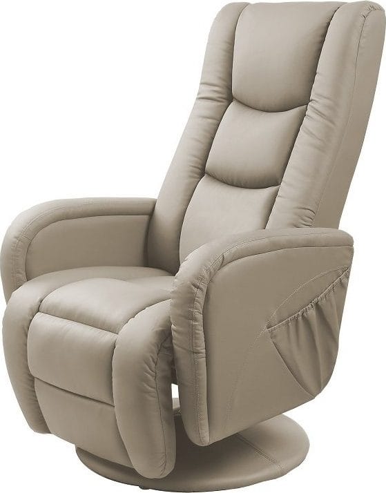 Massagefåtölj i beige PVC med fjärrkontroll - Cappuccino - Möbler - Stolar & fåtöljer - Fåtölj - Massagestol & massagefåtölj