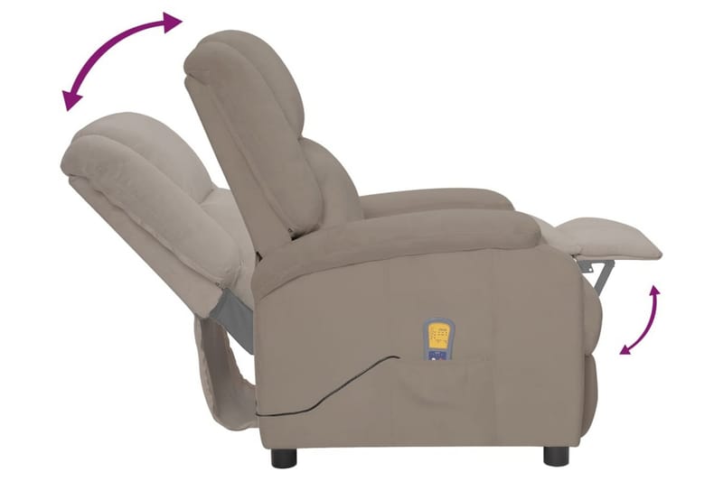 Massagefåtölj ljusgrå sammet - Ljusgrå - Möbler - Stolar & fåtöljer - Fåtölj - Massagestol & massagefåtölj