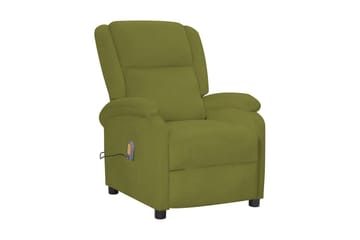 Massagefåtölj ljusgrön sammet