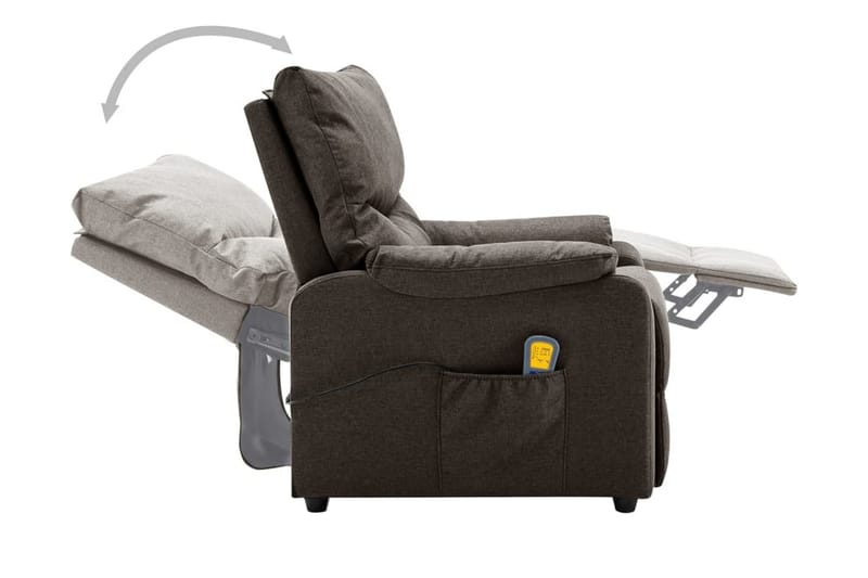 Massagefåtölj mörkbrun tyg - Mörkbrun - Möbler - Stolar & fåtöljer - Fåtölj - Massagestol & massagefåtölj