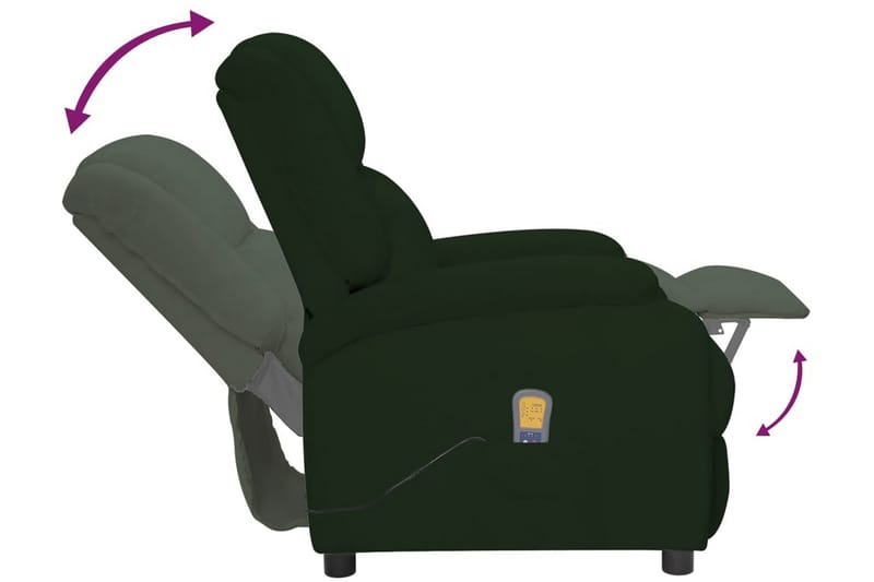 Massagefåtölj mörkgrön sammet - Mörkgrön - Möbler - Stolar & fåtöljer - Fåtölj - Massagestol & massagefåtölj
