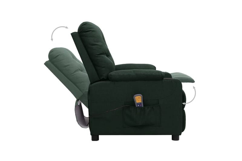 Massagefåtölj mörkgrön tyg - Grön - Möbler - Stolar & fåtöljer - Fåtölj - Massagestol & massagefåtölj