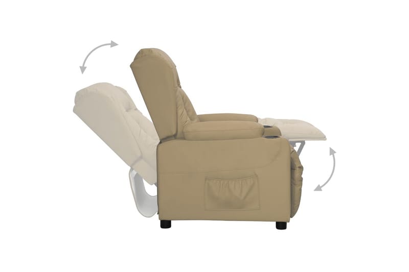 Massagefåtölj med uppresningshjälp cappuccino konstläder - Brun - Möbler - Stolar & fåtöljer - Fåtölj - Massagestol & massagefåtölj