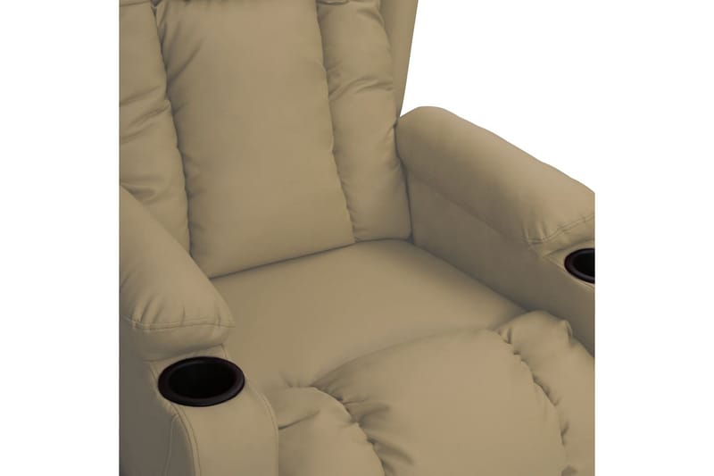 Massagefåt�ölj med uppresningshjälp cappuccino konstläder - Brun - Möbler - Stolar & fåtöljer - Fåtölj - Massagestol & massagefåtölj