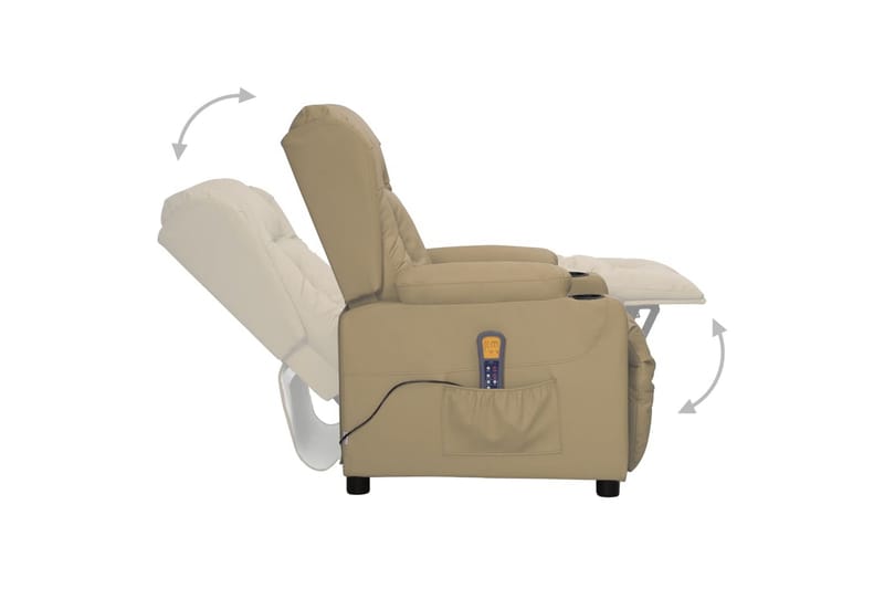 Massagefåtölj med uppresningshjälp cappuccino konstläder - Brun - Möbler - Stolar & fåtöljer - Fåtölj - Massagestol & massagefåtölj
