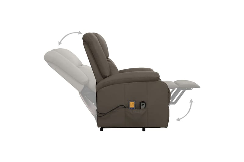 Massagefåtölj med uppresningshjälp Grå konstläder - Grå - Möbler - Stolar & fåtöljer - Fåtölj - Massagestol & massagefåtölj
