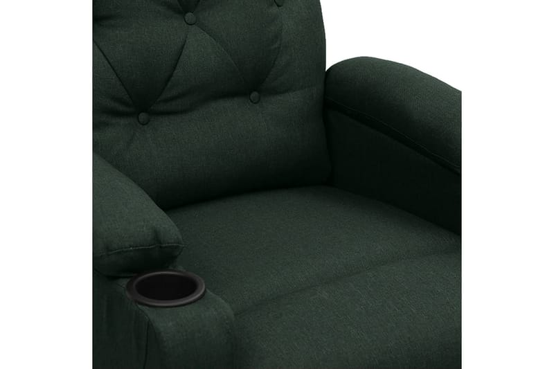 Massagefåtölj med uppresningshjälp mörkgrön tyg - Mörkgrön - Möbler - Stolar & fåtöljer - Fåtölj - Massagestol & massagefåtölj