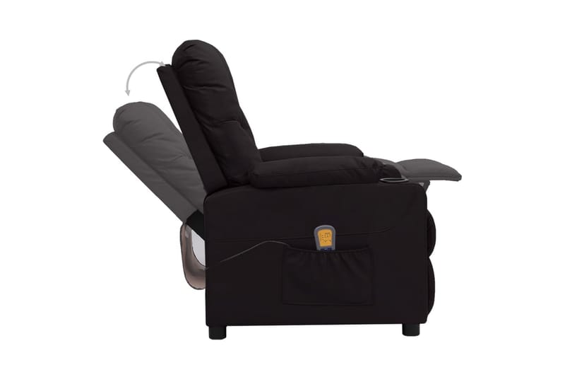 Massagefåtölj med uppresningshjälp svart konstläder - Svart - Möbler - Stolar & fåtöljer - Fåtölj - Massagestol & massagefåtölj