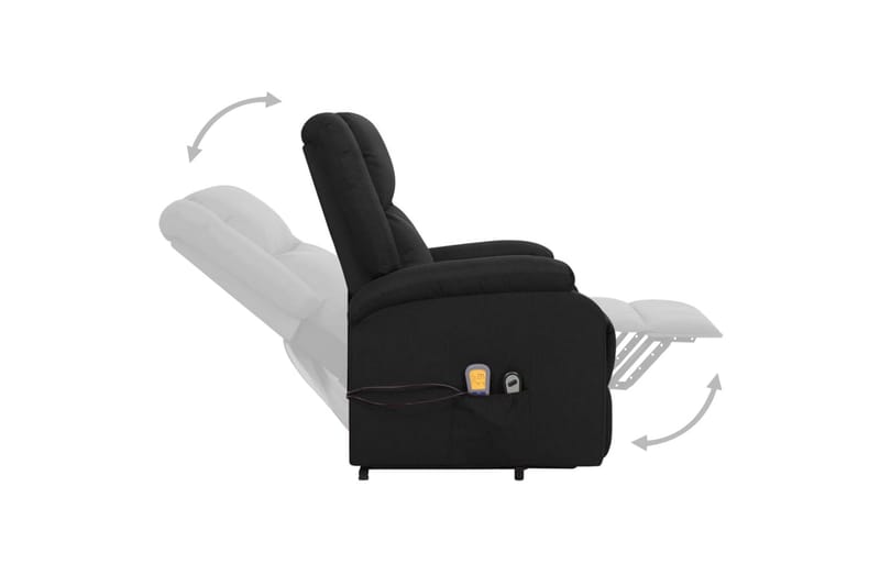 Massagefåtölj med uppresningshjälp svart tyg - Svart - Möbler - Stolar & fåtöljer - Fåtölj - Massagestol & massagefåtölj