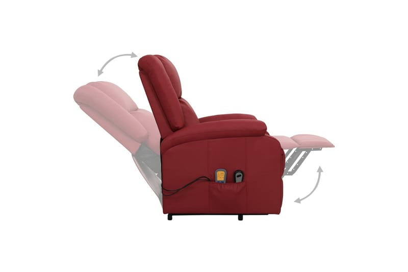 Massagefåtölj med uppresningshjälp Vinröd konstläder - Vinröd - Möbler - Stolar & fåtöljer - Fåtölj - Massagestol & massagefåtölj