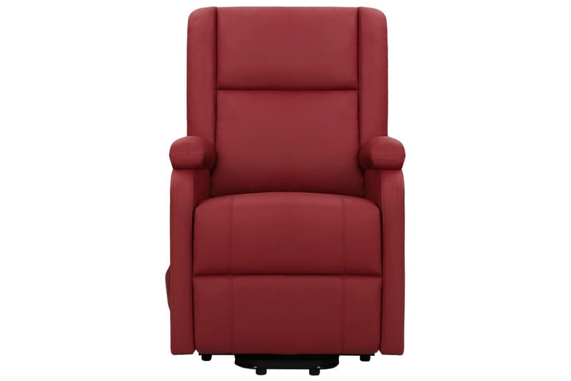 Massagefåtölj med uppresningshjälp Vinröd konstläder - Vinröd - Möbler - Stolar & fåtöljer - Fåtölj - Massagestol & massagefåtölj