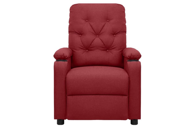 Massagefåtölj med uppresningshjälp vinröd tyg - Vinröd - Möbler - Stolar & fåtöljer - Fåtölj - Massagestol & massagefåtölj