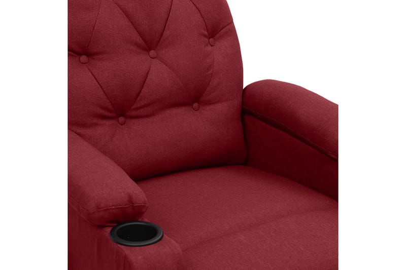 Massagefåtölj med uppresningshjälp vinröd tyg - Vinröd - Möbler - Stolar & fåtöljer - Fåtölj - Massagestol & massagefåtölj
