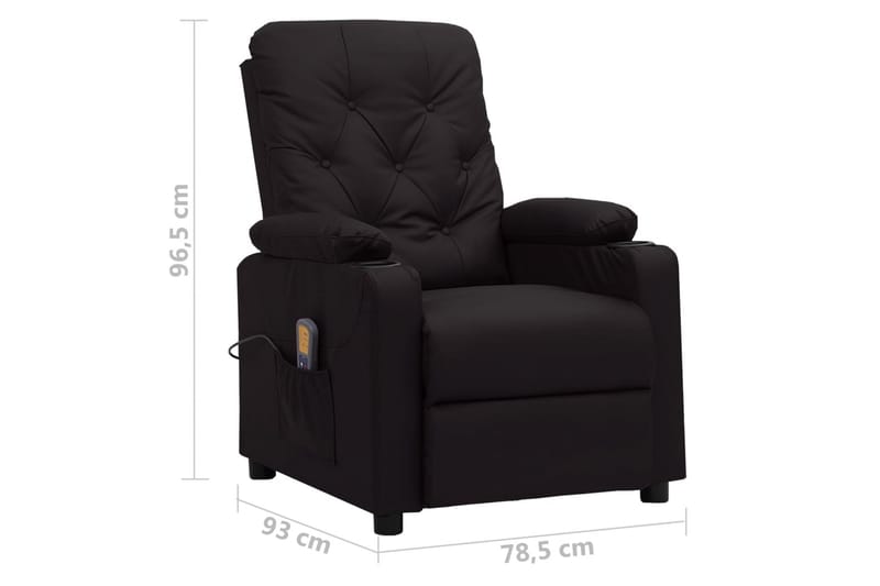 Massagefåtölj svart konstläder - Svart - Möbler - Stolar & fåtöljer - Fåtölj - Massagestol & massagefåtölj