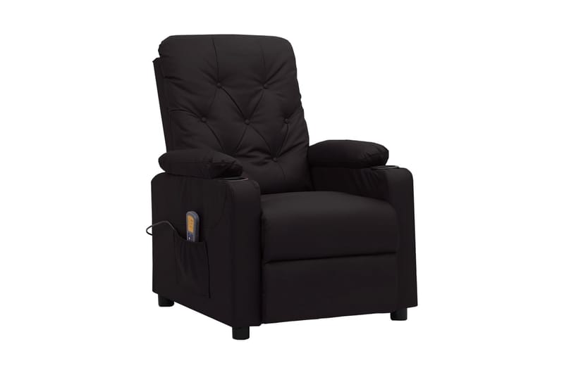 Massagefåtölj svart konstläder - Svart - Möbler - Stolar & fåtöljer - Fåtölj - Massagestol & massagefåtölj