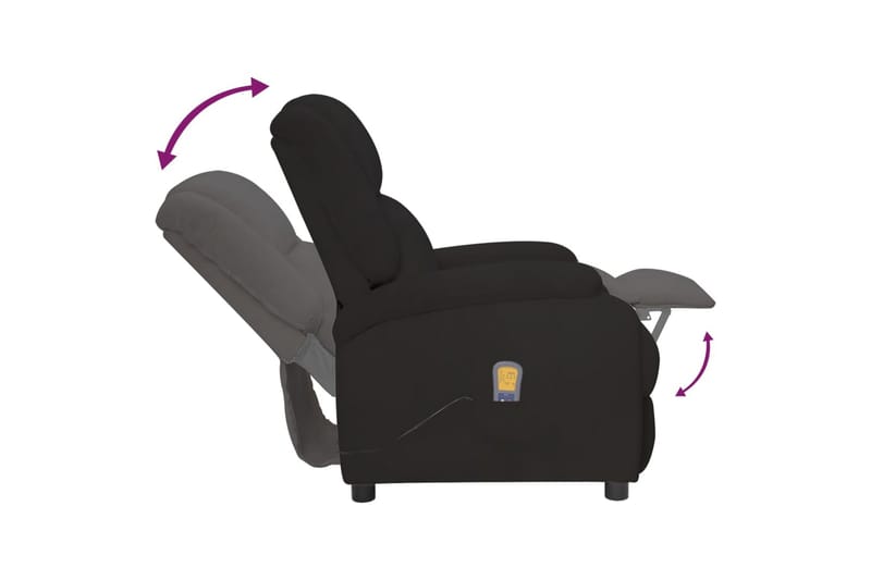 Massagefåtölj svart sammet - Svart - Möbler - Stolar & fåtöljer - Fåtölj - Massagestol & massagefåtölj