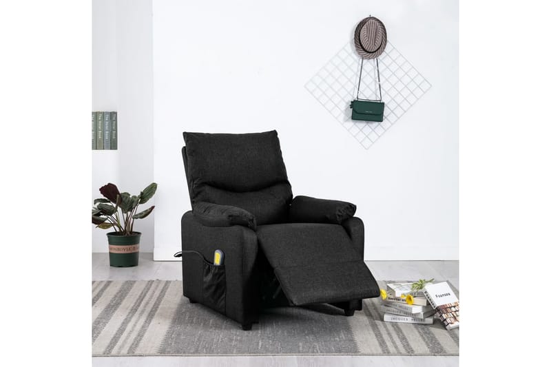 Massagefåtölj svart tyg - Svart - Möbler - Stolar & fåtöljer - Fåtölj - Massagestol & massagefåtölj