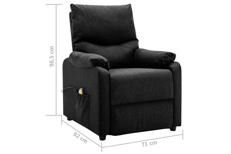 Massagefåtölj svart tyg - Svart - Möbler - Stolar & fåtöljer - Fåtölj - Massagestol & massagefåtölj