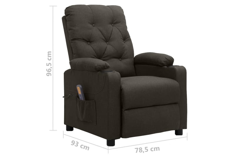 Massagefåtölj taupe tyg - Brun - Möbler - Stolar & fåtöljer - Fåtölj - Massagestol & massagefåtölj