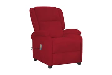Massagefåtölj vinröd sammet