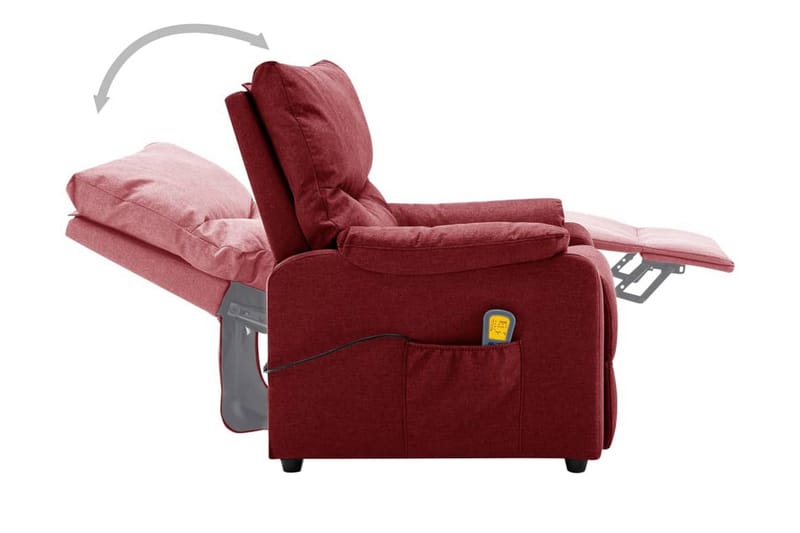 Massagefåtölj vinröd tyg - Vinröd - Möbler - Stolar & fåtöljer - Fåtölj - Massagestol & massagefåtölj