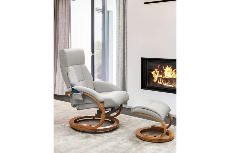 Massagestol Force - Grå, ljust trä - Möbler - Stolar & fåtöljer - Fåtölj - Massagestol & massagefåtölj