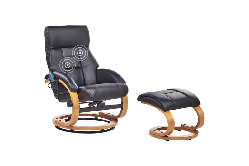 Massagestol Force, Svart, ljust trä