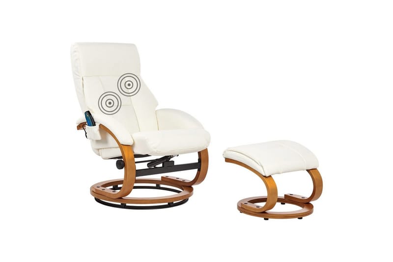 Massagestol Force, Vit, ljust trä