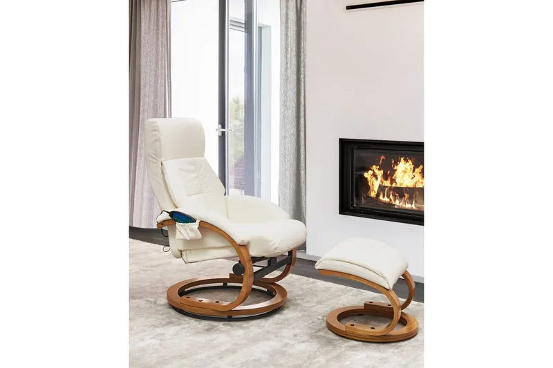 Massagestol Force - Vit, ljust trä - Möbler - Stolar & fåtöljer - Fåtölj - Massagestol & massagefåtölj