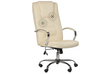 Massagestol Grandeur Beige/Silver - Beige/Silver - Möbler - Stolar & fåtöljer - Fåtölj - Skinnfåtölj & läderfåtölj