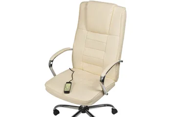 Massagestol Grandeur Beige/Silver - Beige/Silver - Möbler - Stolar & fåtöljer - Fåtölj - Skinnfåtölj & läderfåtölj