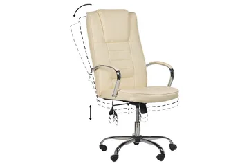 Massagestol Grandeur Beige/Silver - Beige/Silver - Möbler - Stolar & fåtöljer - Fåtölj - Skinnfåtölj & läderfåtölj