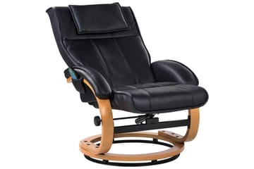 Massagestol Majestic - Svart, ljust trä - Möbler - Stolar & fåtöljer - Fåtölj - Skinnfåtölj & läderfåtölj